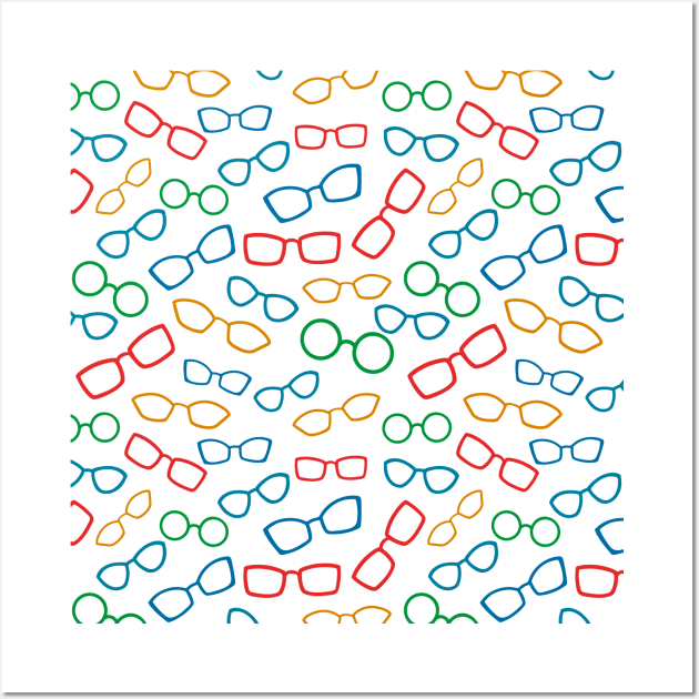 Colorful seamless pattern with glasses Wall Art by DanielK